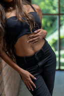 Oceana Dolphin Silver Belly Button Ring