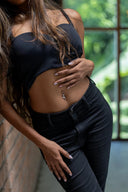 Oceana Dolphin Silver Belly Button Ring Parman