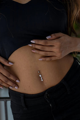 Ophelia Luxury Silver Belly Button Ring Parman