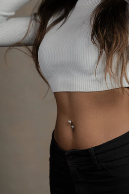 Cassandra Floral Silver Belly Button Ring Parman