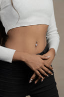 Ariadne Floral Silver Belly Button Ring