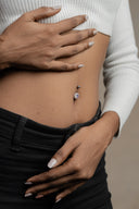 Ariadne Floral Silver Belly Button Ring
