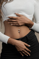 Sophia Floral Silver Belly Button Ring