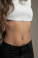 Carmen Floral Silver Belly Button Ring