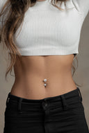 Sophia Floral Silver Belly Button Ring
