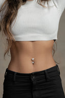 Sophia Floral Silver Belly Button Ring