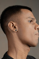 Imperium Black Men’s Silver Earrings (Round)