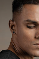 Imperium Black Men’s Silver Earrings (Square)