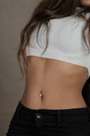 Aurelia Dazzle Silver Belly Button Ring