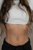 Nebula Teardrop Silver Belly Button Ring Parman