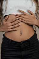 Nebula Teardrop Silver Belly Button Ring Parman