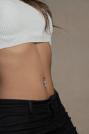 Gaia Heart Silver Belly Button Ring