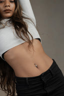 Indica Silver Belly Button Ring