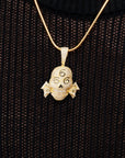 Stacked Skull Silver Pendant