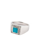 Aqua Stone Men’s Silver Ring