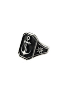 Anchor Drop Men’s Silver Ring