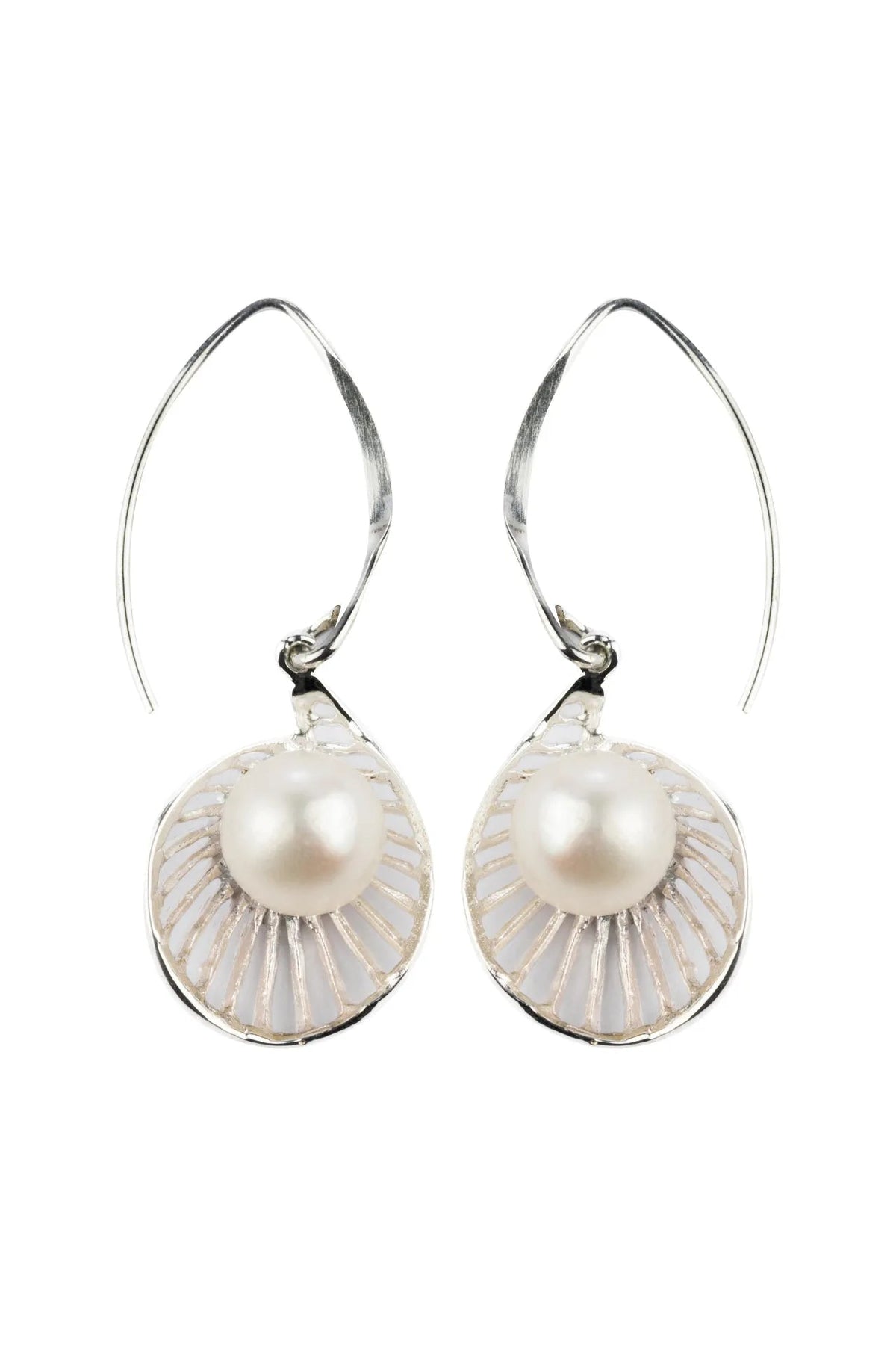 Ava Pearl Silver Earrings Parman