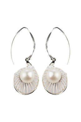 Ava Pearl Silver Earrings Parman