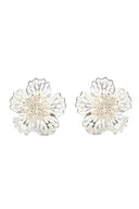 Selena Floral Silver Earrings