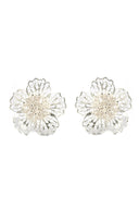 Selena Floral Silver Earrings Parman