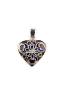 Floral Heart Amulet Silver Pendant