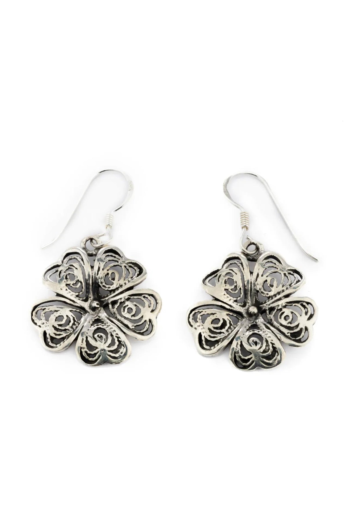Urumi Floral Silver Earrings Parman