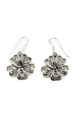 Urumi Floral Silver Earrings Parman