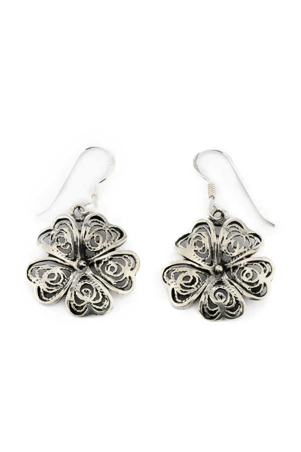 Urumi Floral Silver Earrings Parman
