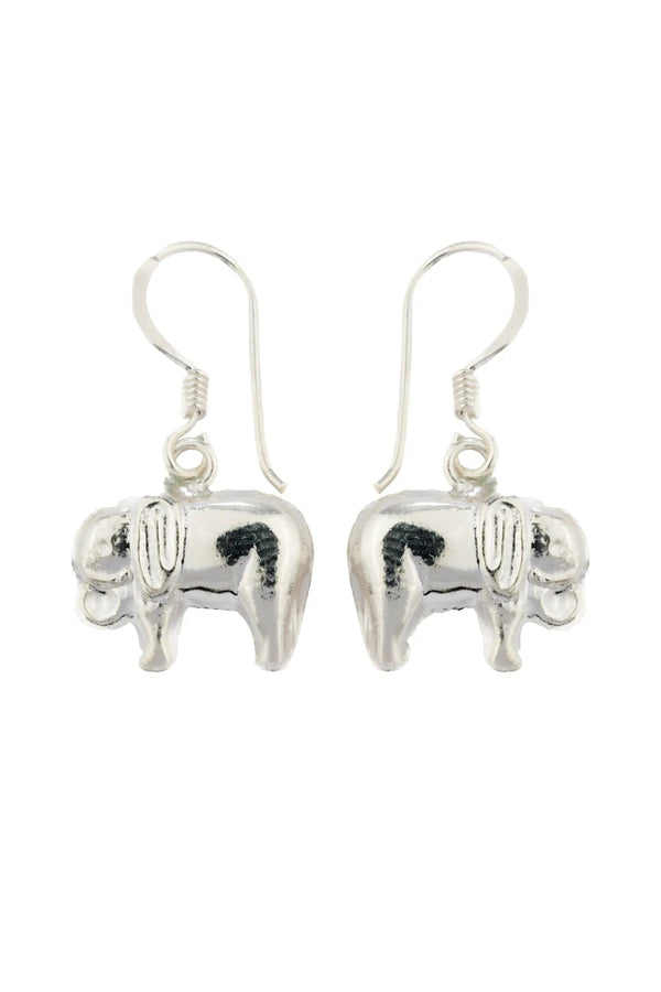 Shining Elephant Silver Earrings Parman