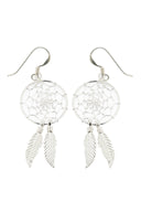 Modern Dreamcatcher Silver Earrings