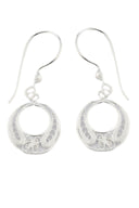 Veda Crescent Silver Earrings