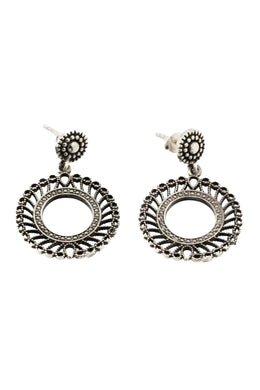 Yantra Sunburst Silver Earrings Parman