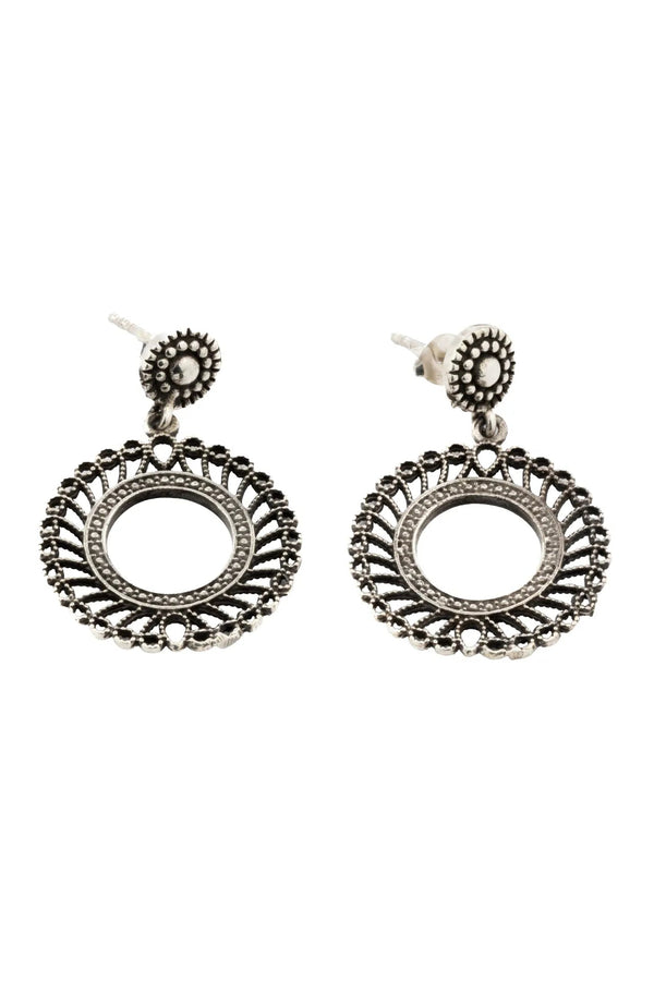 Yantra Sunburst Silver Earrings Parman
