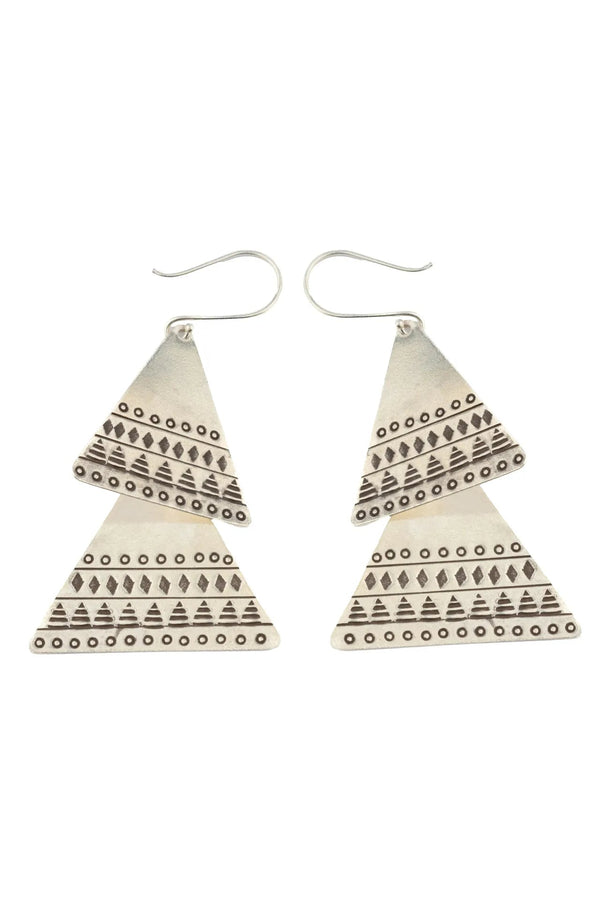 Antara Ethnic Silver Earrings Parman