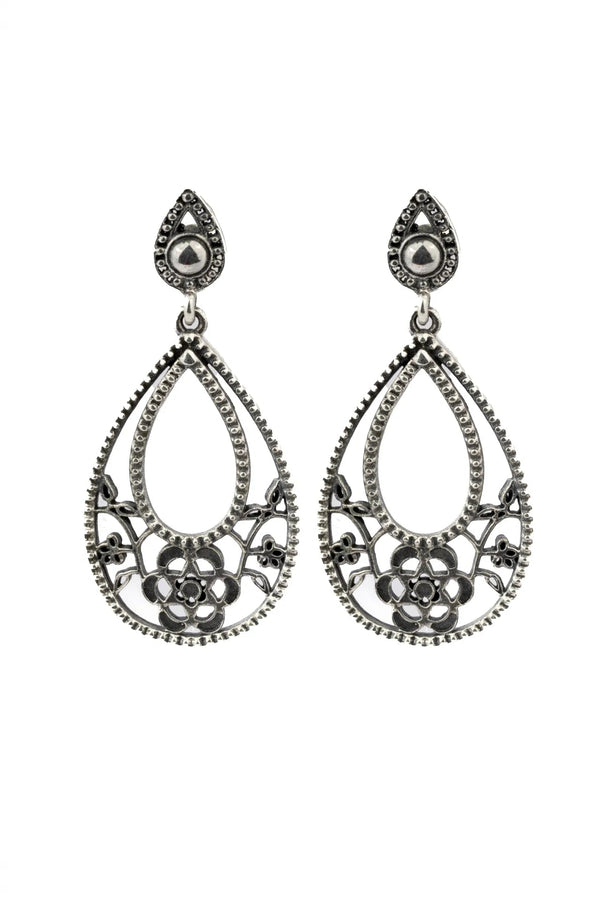 Zukti Floral Silver Earrings Parman