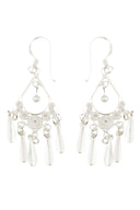 Ethnic Dreamcatcher Silver Earrings