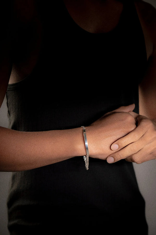 Phantom Curve Men's Silver Bracelet