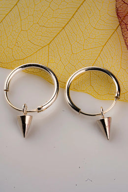 Pinnacle Hoop Silver Earrings
