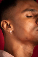 Pinnacle Hoop Silver Earrings