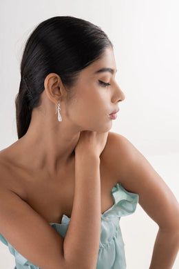 Amelia Pearl Silver Earrings Parman