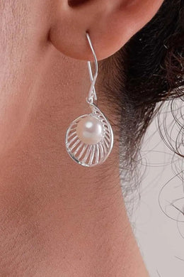 Ava Pearl Silver Earrings Parman