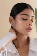 Atomic Charm Silver Earrings
