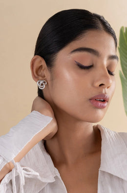 Atomic Charm Silver Earrings Parman