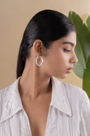 Melanie Hoop Silver Earrings