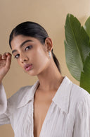 Melanie Hoop Silver Earrings