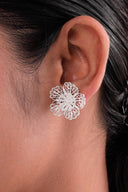 Selena Floral Silver Earrings Parman