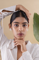 Selena Floral Silver Earrings