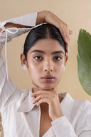 Selena Floral Silver Earrings Parman