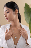 Flora Heart-Shaped Silver Pendant