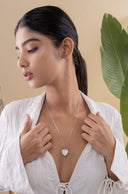 Flora Heart-Shaped Silver Pendant